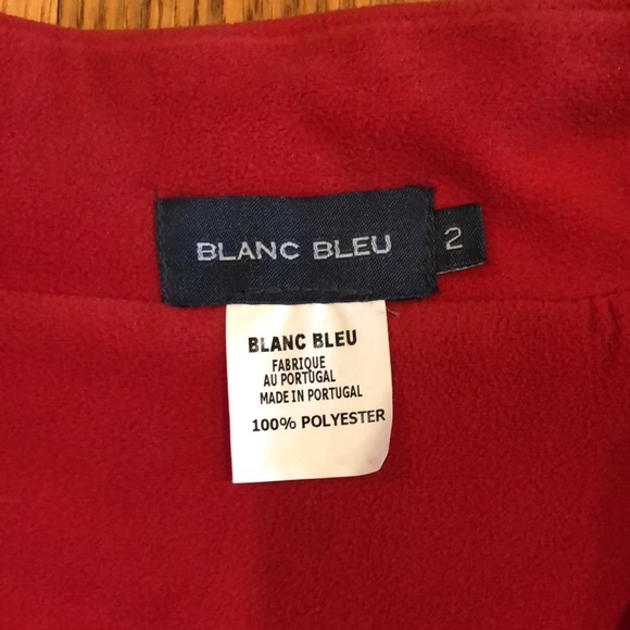 Blanc Bleu Red Fleece Vest Size 2 - Picture 2 of 3